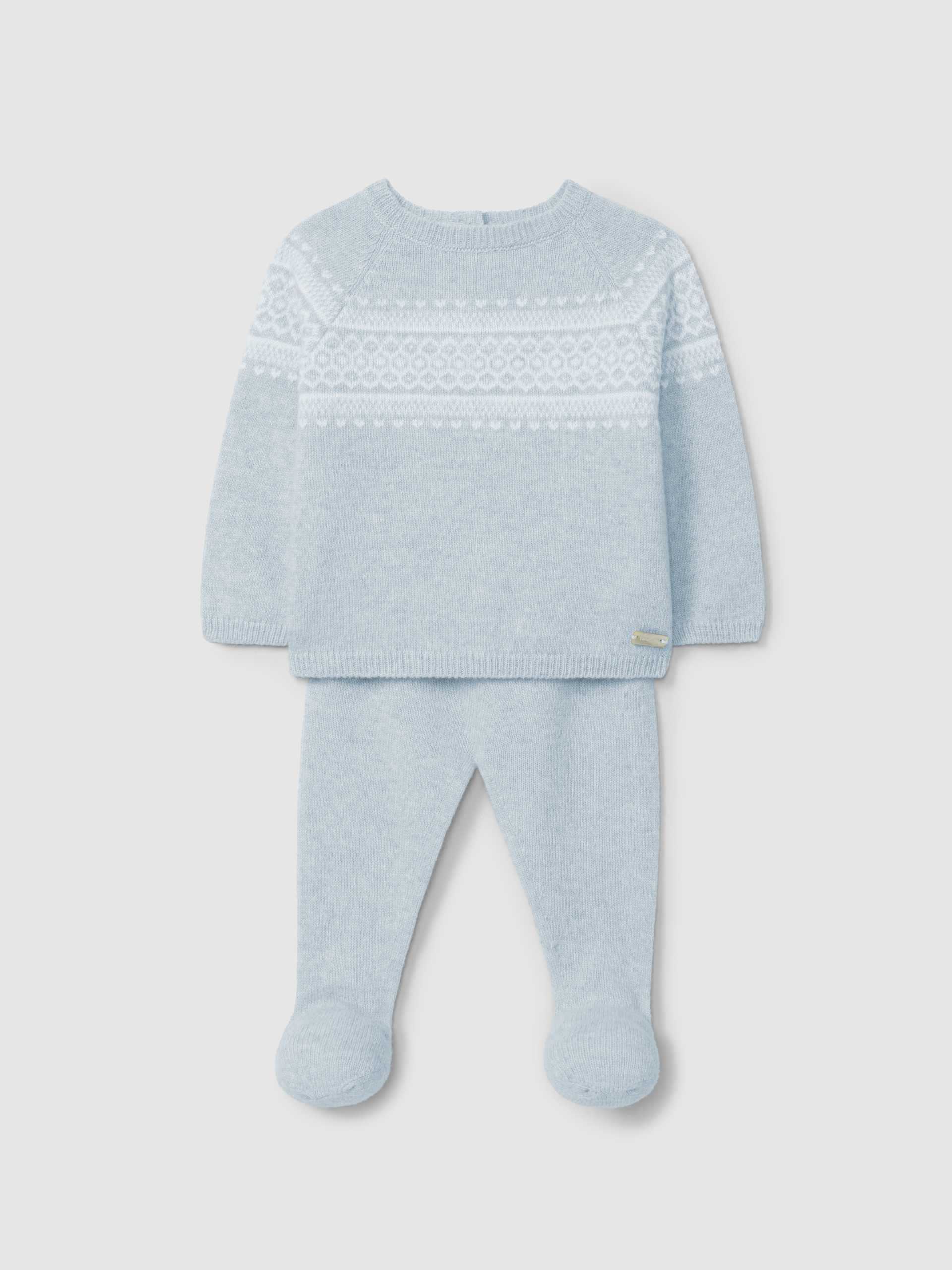 Fato de duas peças tricotado com jacquard