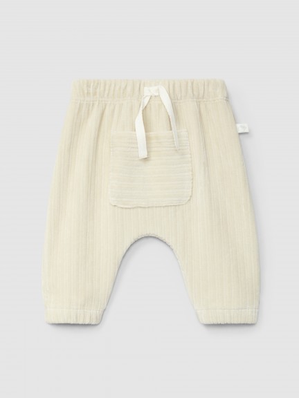 Pantalon pull-up en velours cannel� avec poche