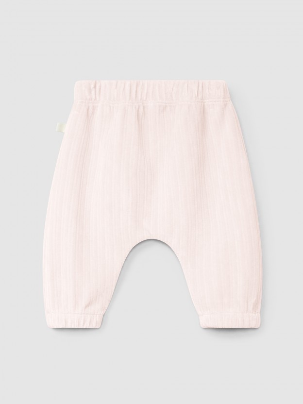 Pantalón pull-up terciopelo acanalado con bolsillo Pantalón pull-up terciopelo acanalado con bolsillo
