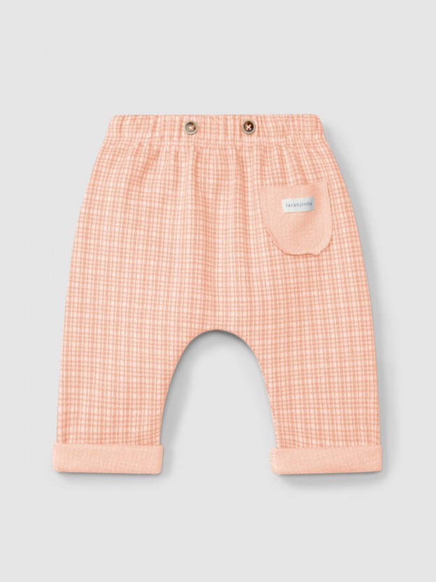 Pantal�n pull-up de punto jacquard de cuadros