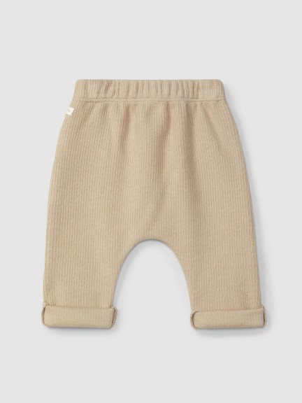 Pull-up pants in organic cotton with decorative drawstring Pull-up pants in organic cotton with decorative drawstring