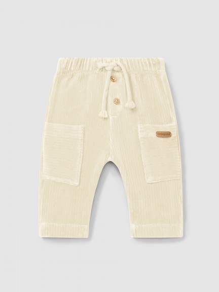 Pull-up pants in corduroy-type fabric with pockets Pull-up pants in corduroy-type fabric with pockets