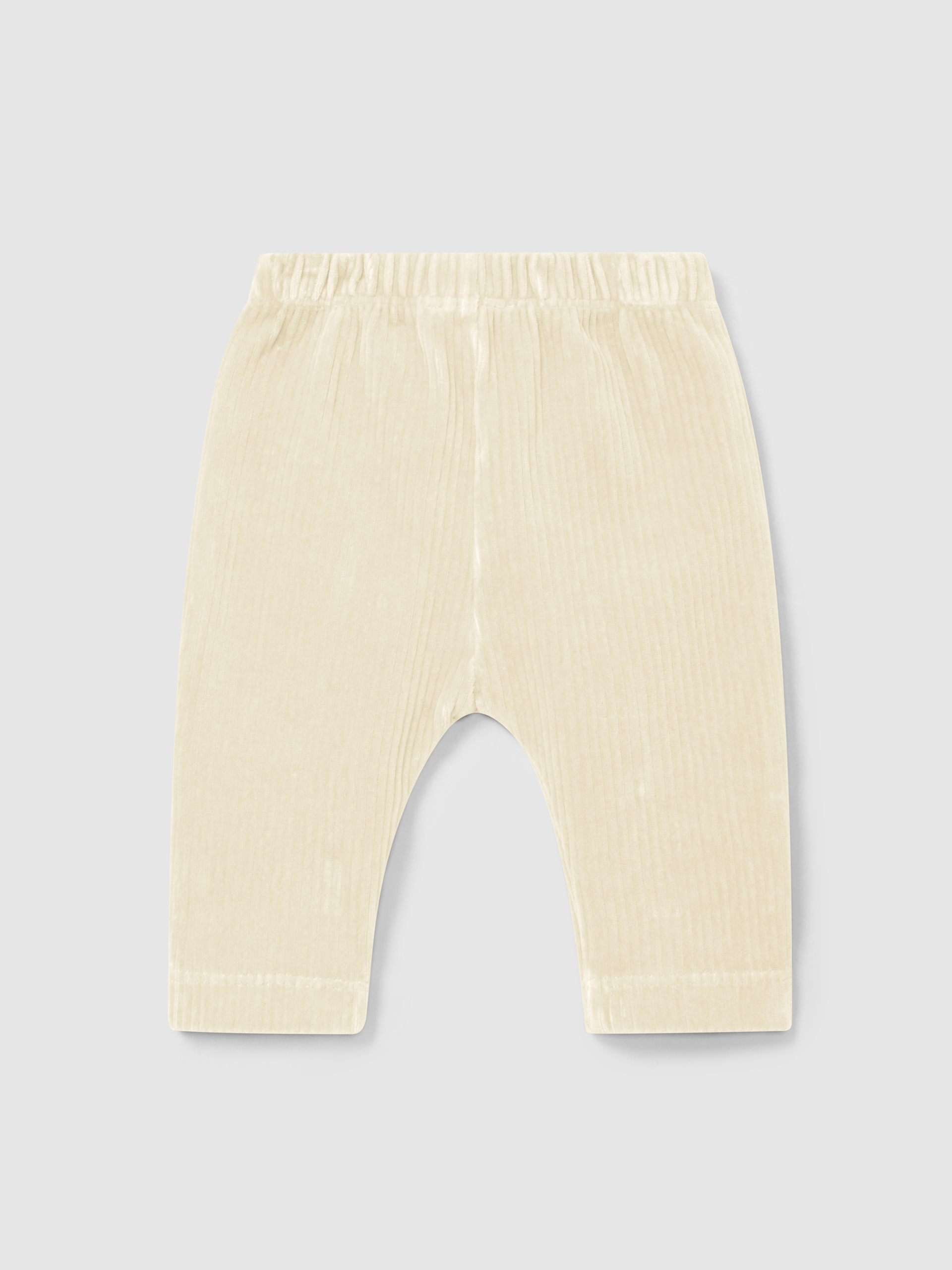 Pantalón pull-up en tela tipo pana con bolsillos