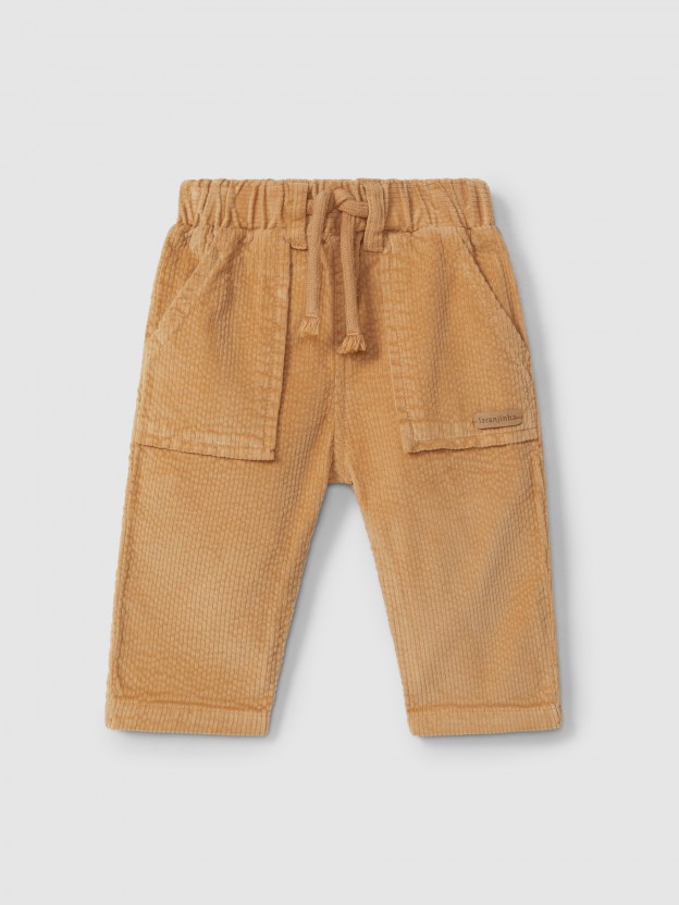 Pull-up corduroy pants with pockets Pull-up corduroy pants with pockets