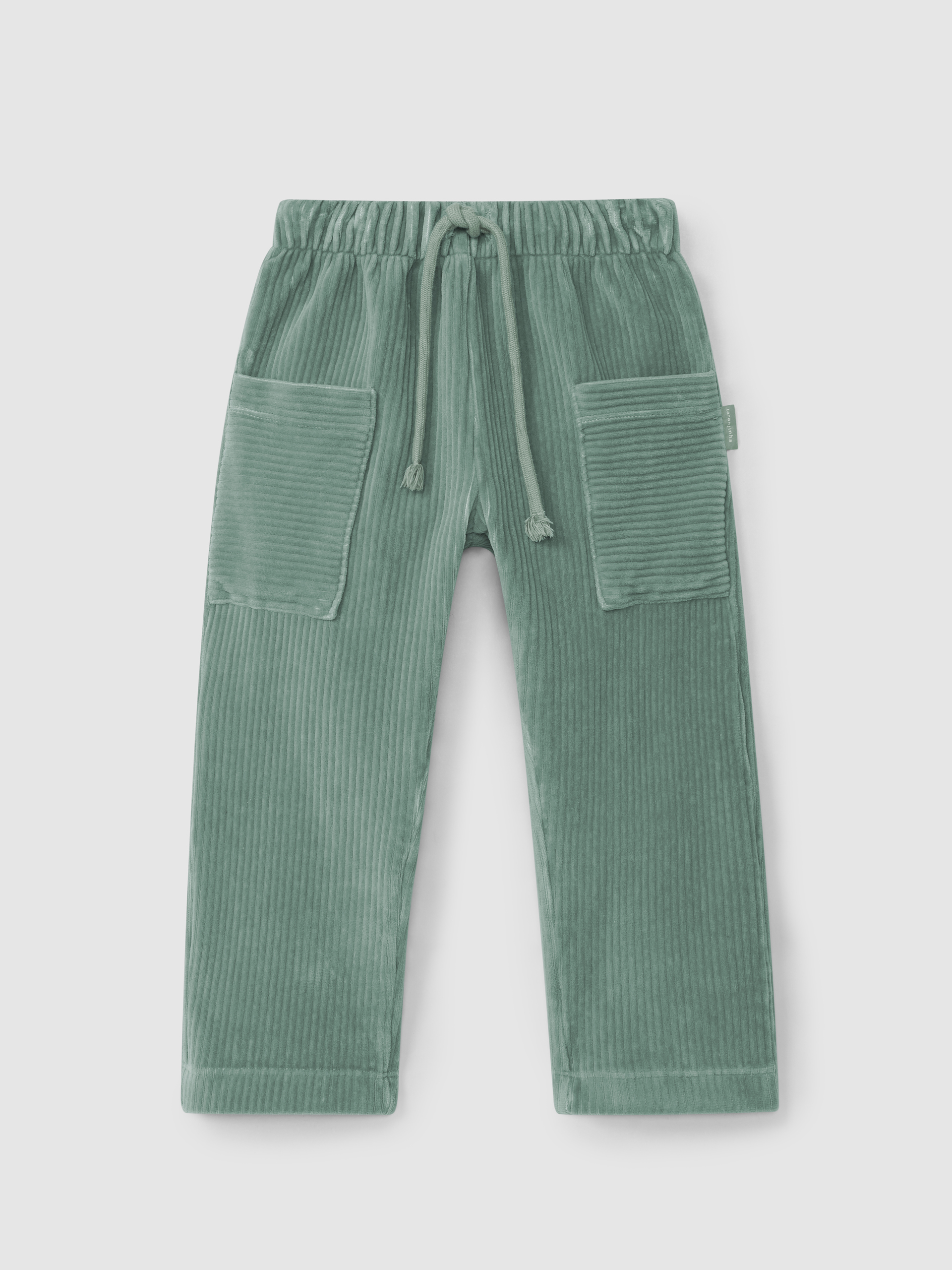 Pantalon en tissu de type velours côtelé à poches