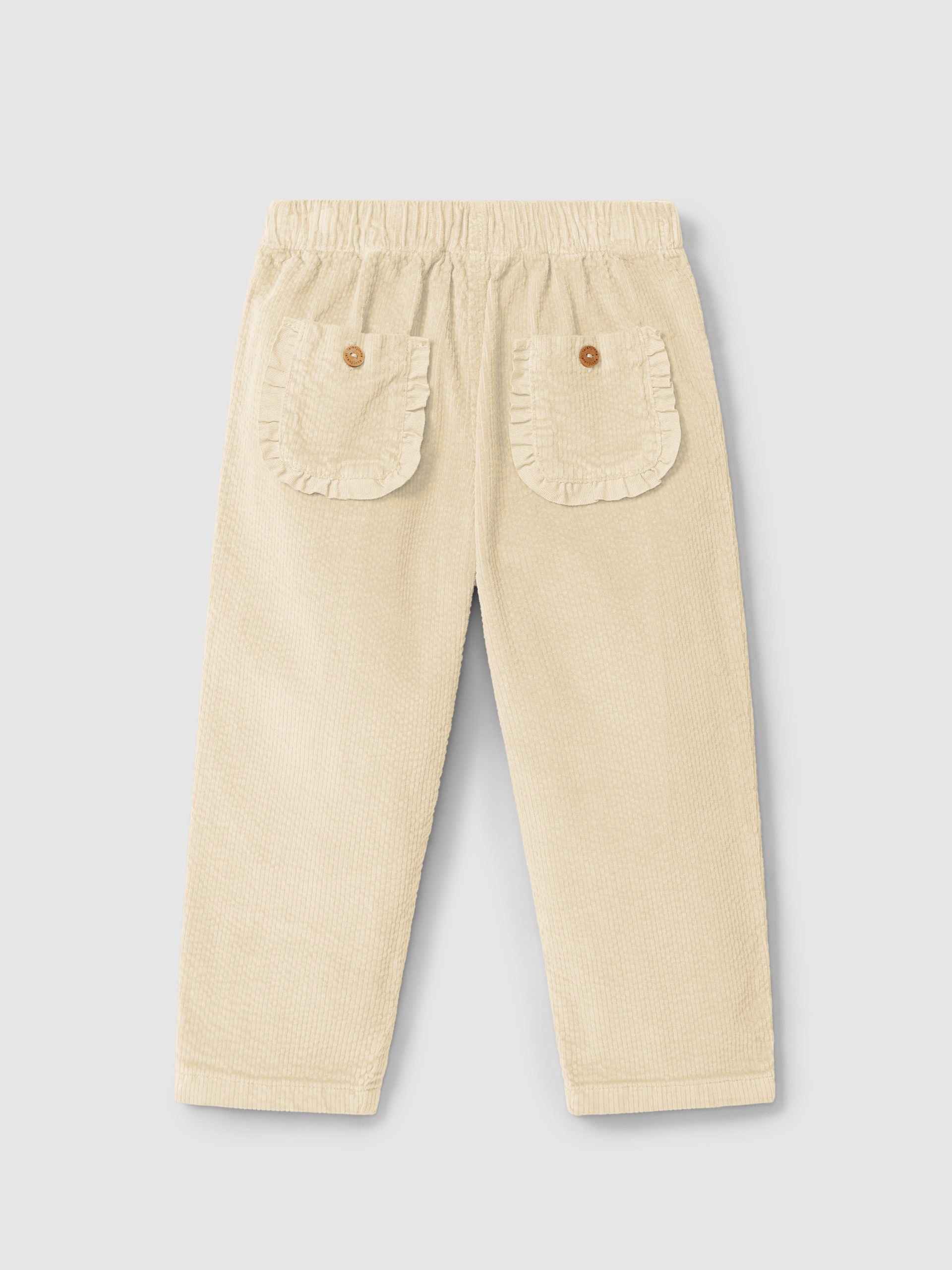 Pantalón pull-up con detalle de volante en los bolsillos