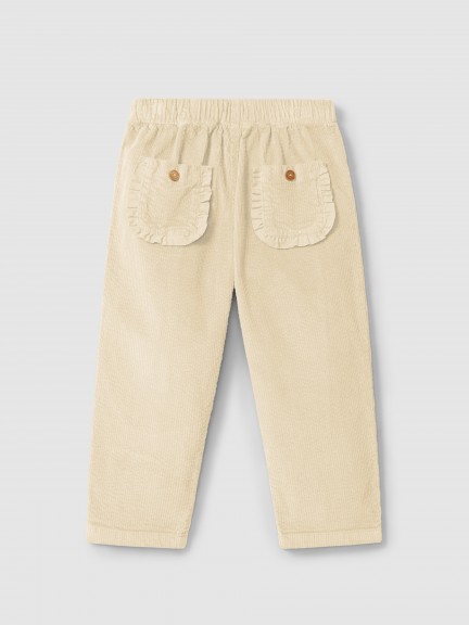 Pull-up pants with ruffled detail on the pockets Pull-up pants with ruffled detail on the pockets