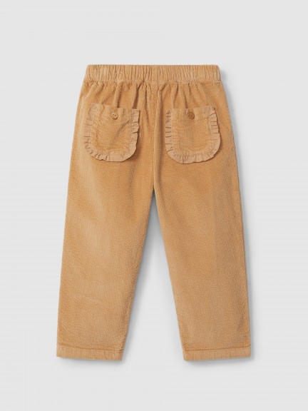 Pull-up pants with ruffled detail on the pockets Pull-up pants with ruffled detail on the pockets
