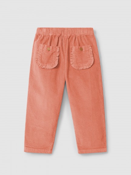 Pull-up pants with ruffled detail on the pockets Pull-up pants with ruffled detail on the pockets