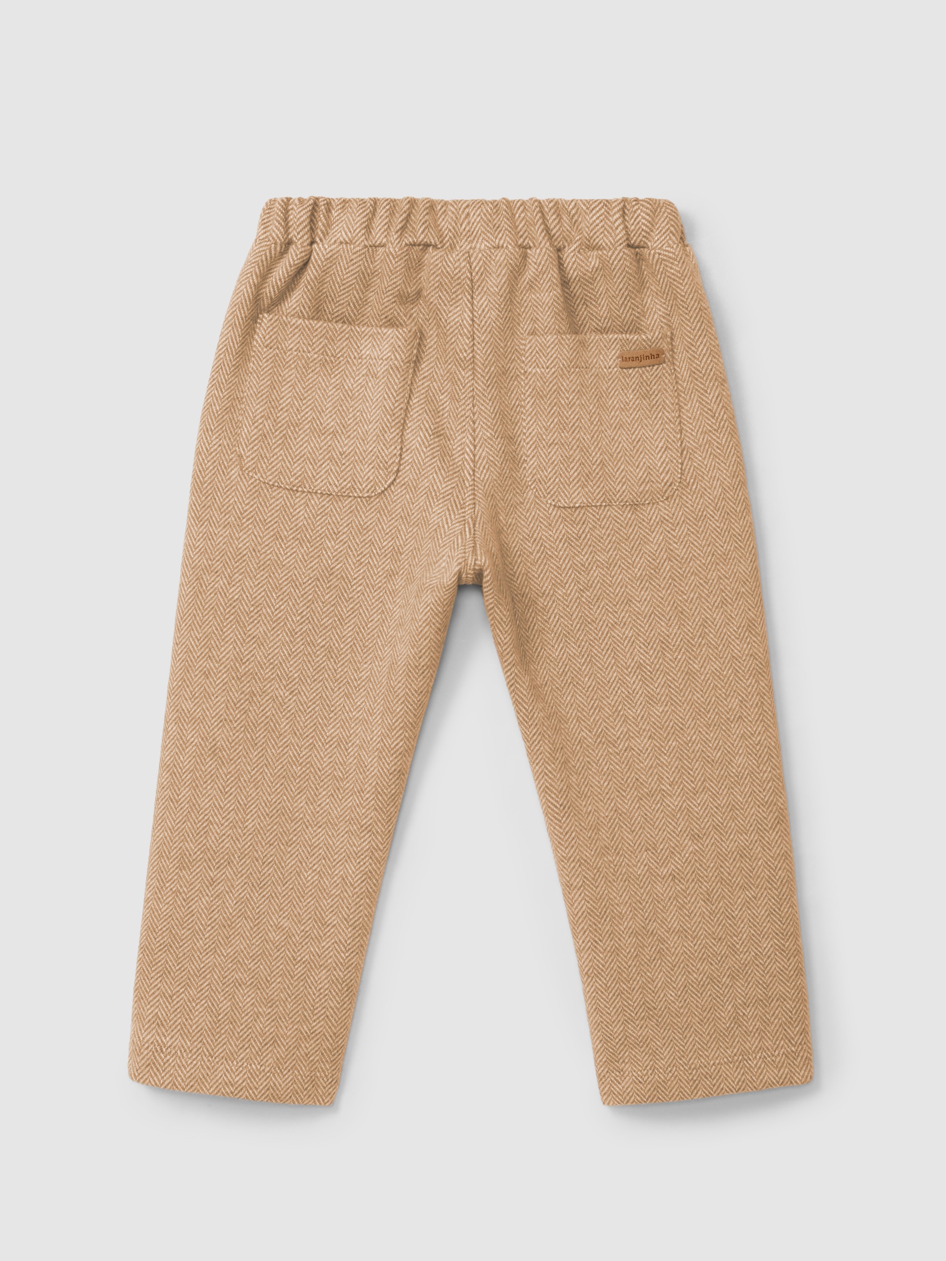 Herringbone knit pull-up pants