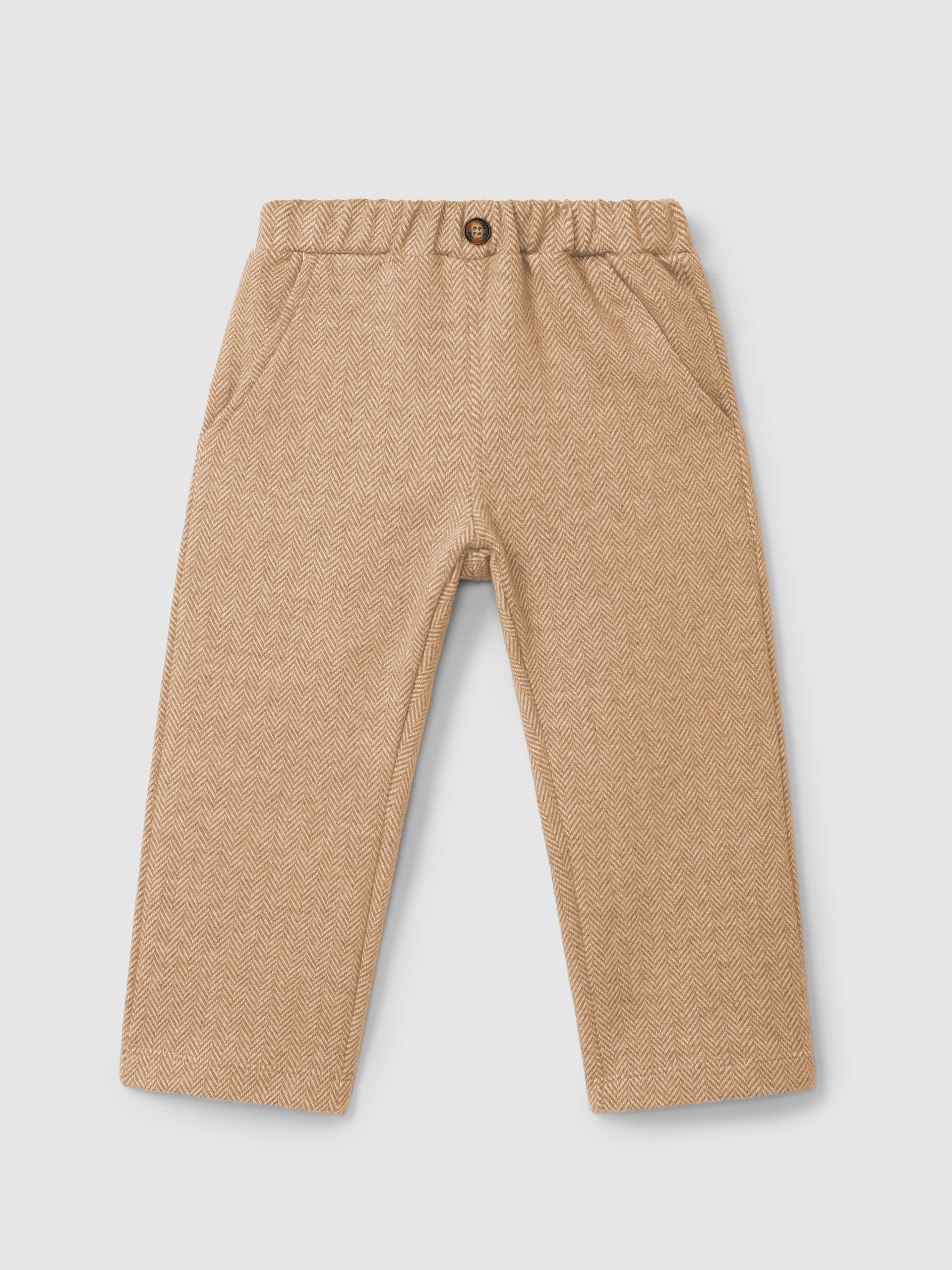 Herringbone knit pull-up pants