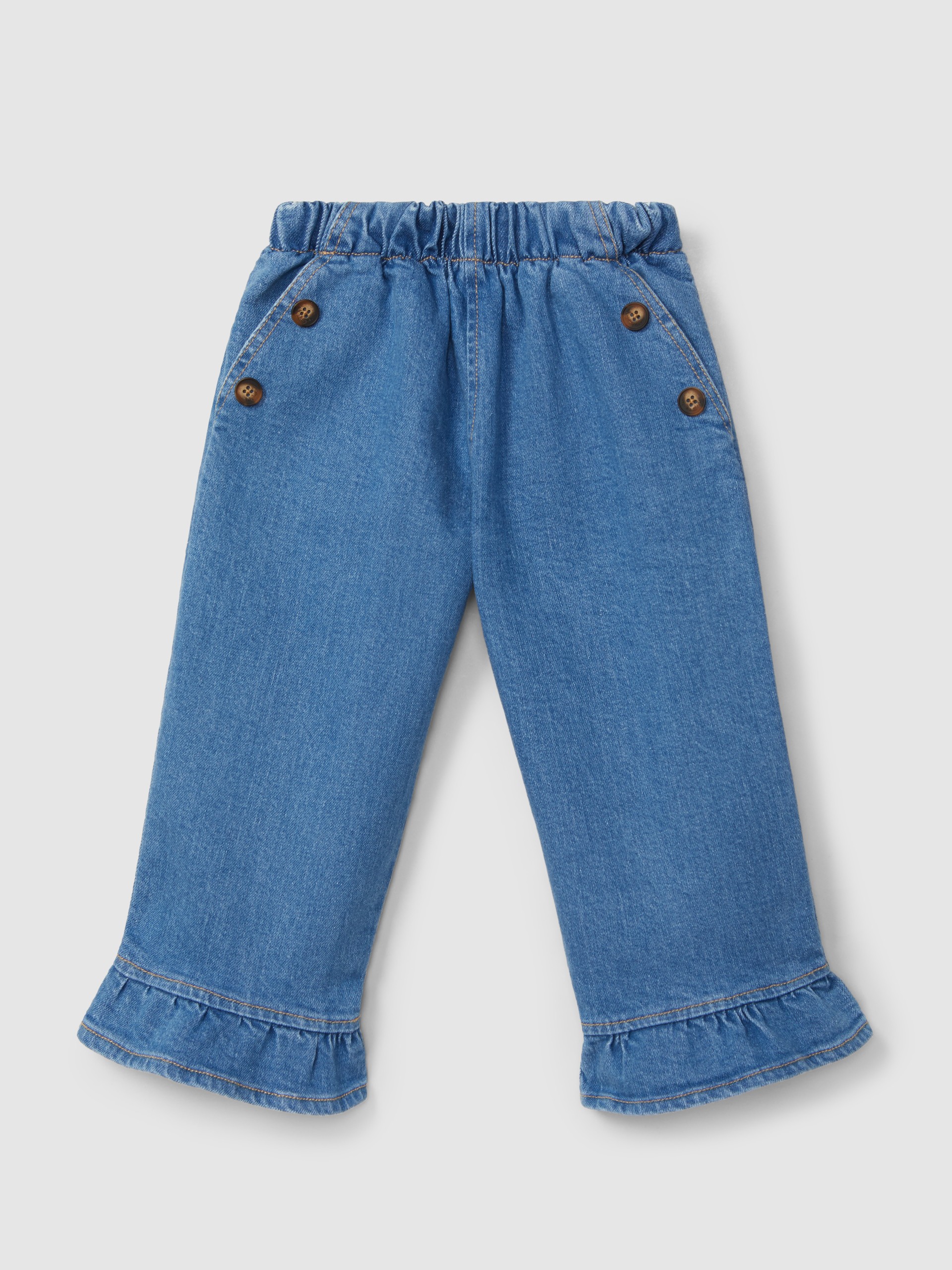 Pantalon en jean avec détail de volant