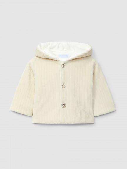 Ribbed velvet hooded jacket Ribbed velvet hooded jacket