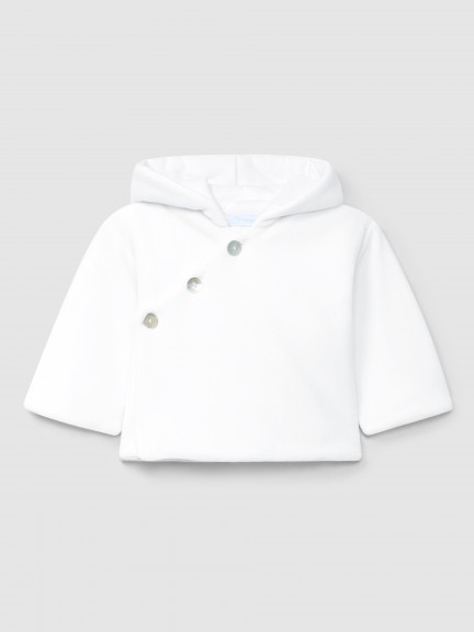 Plain hooded velvet jacket Plain hooded velvet jacket