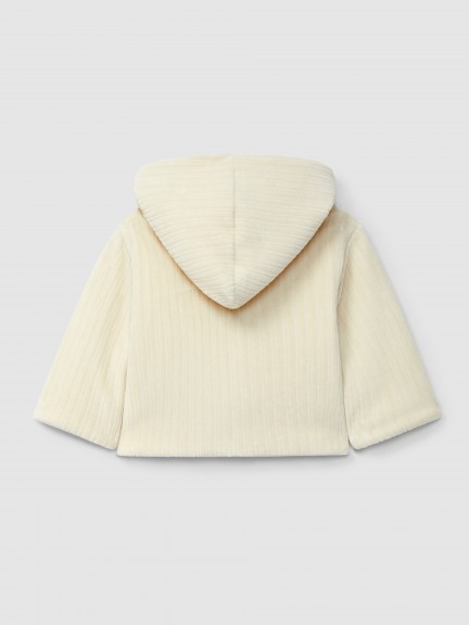 Ribbed velvet hooded jacket Ribbed velvet hooded jacket