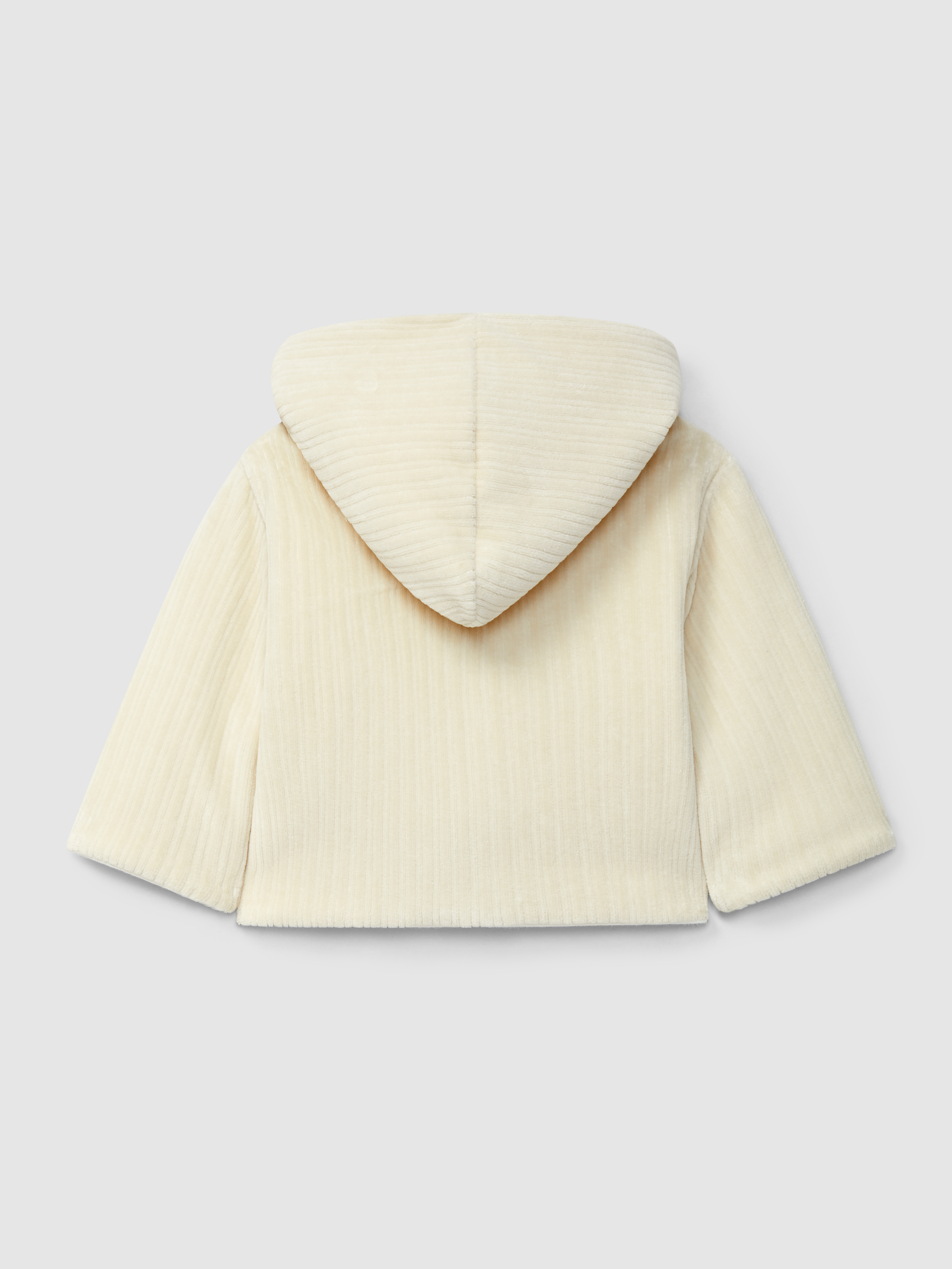 Ribbed velvet hooded jacket