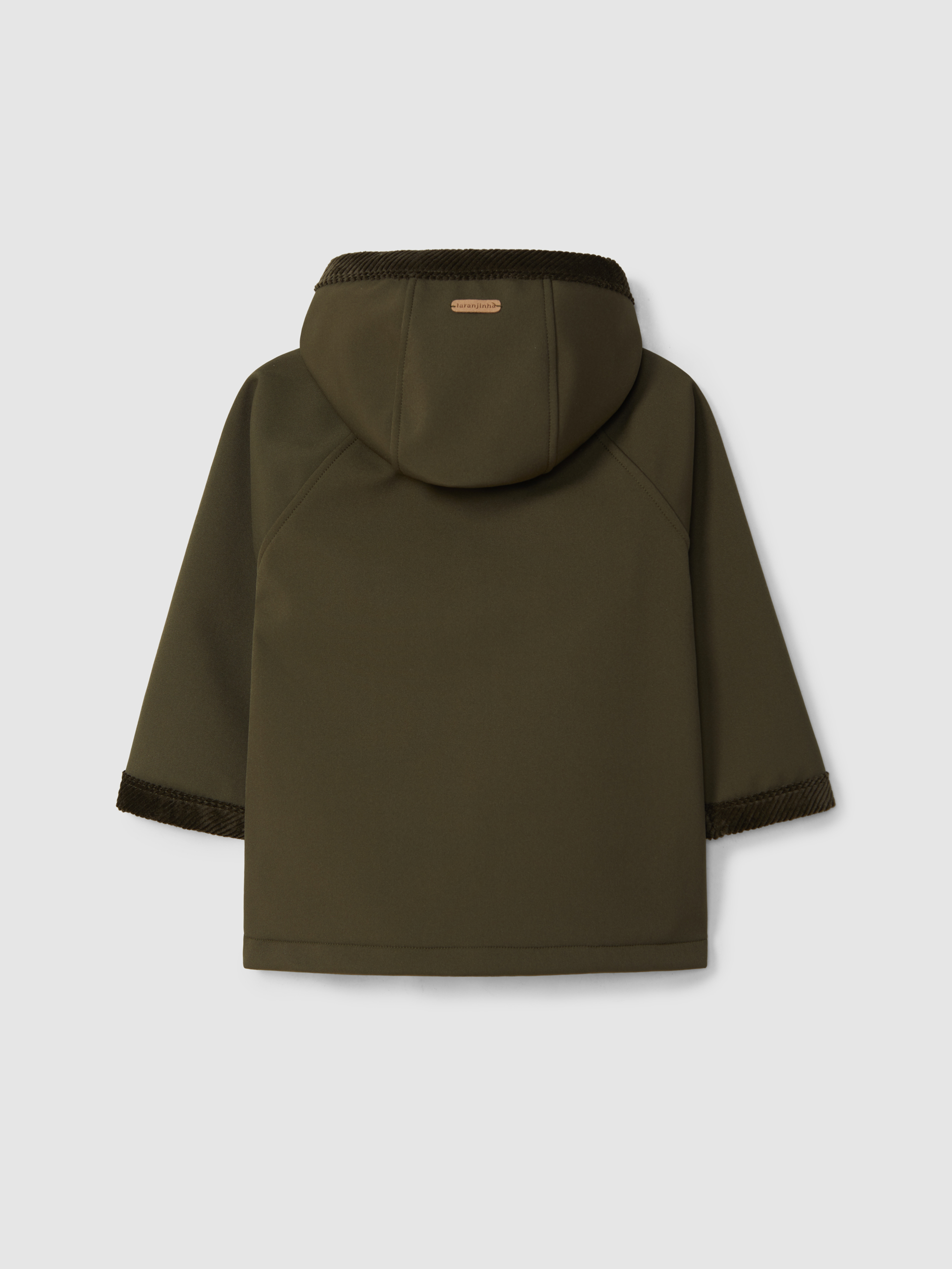 Veste à capuche détails en velours côtelé