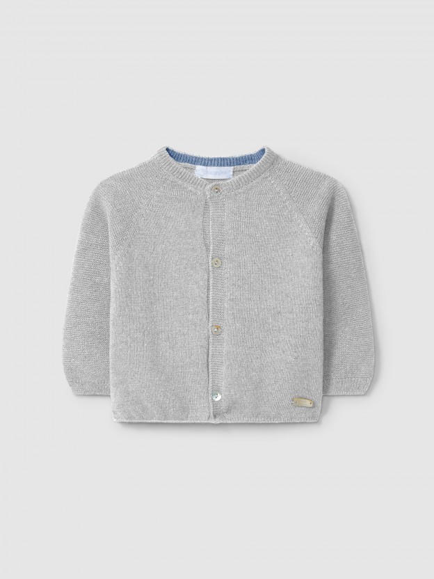 Gilet tricot� � col rond
