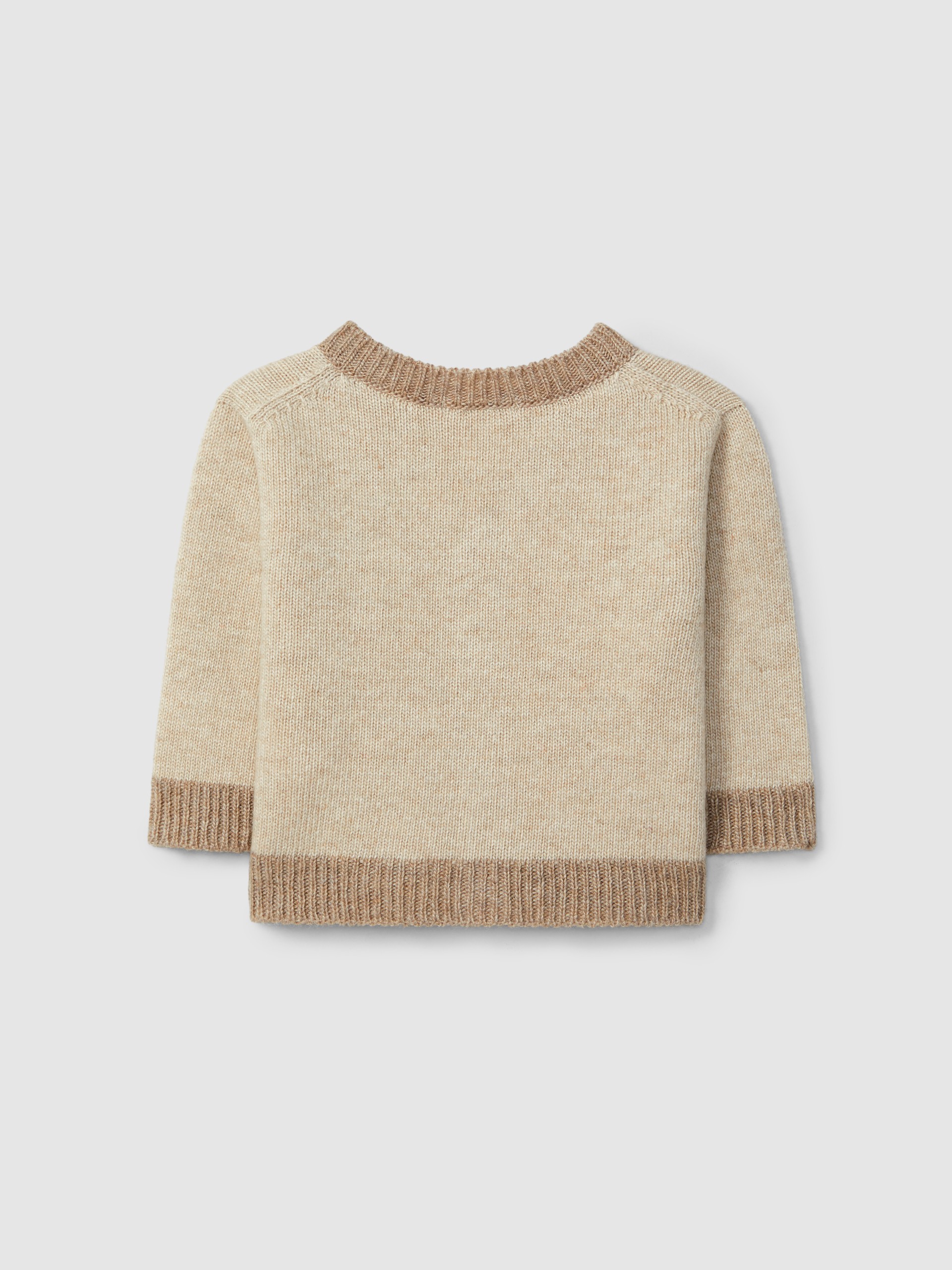 Knitted cardigan V-neck with contrast colour
