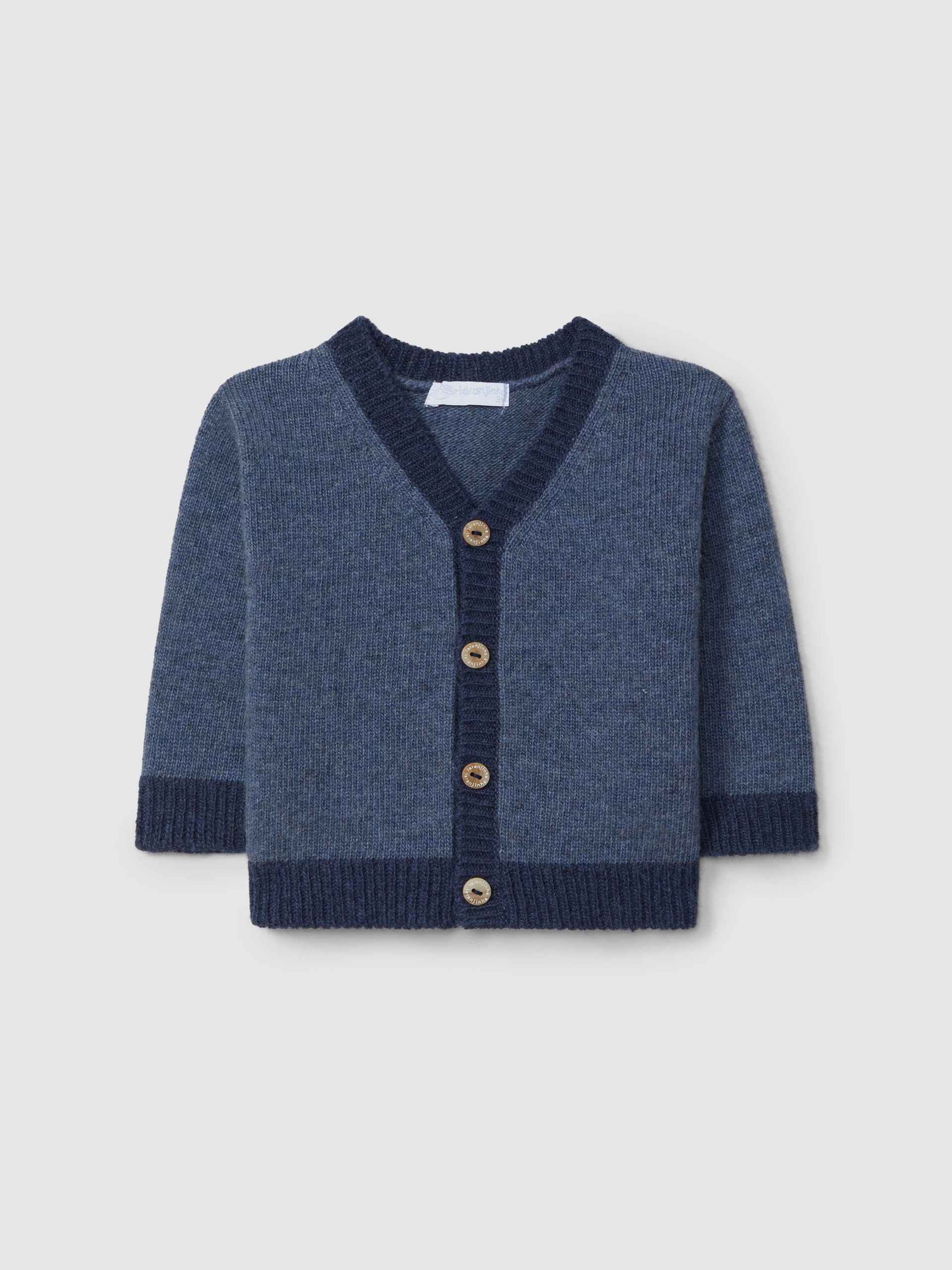 Knitted cardigan V-neck with contrast colour