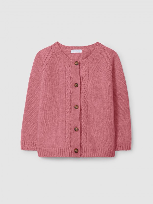 Knitted cardigan with braid detail Knitted cardigan with braid detail