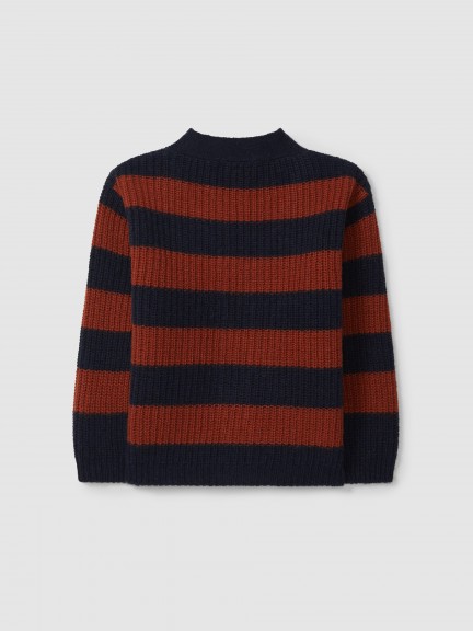 V-neck striped knitted cardigan V-neck striped knitted cardigan