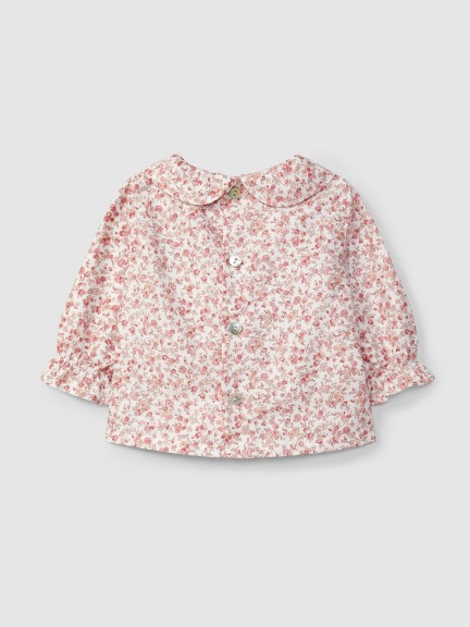 Blusa floral con smocks Blusa floral con smocks