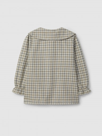 Blouse check wool yarn embroidery Blouse check wool yarn embroidery