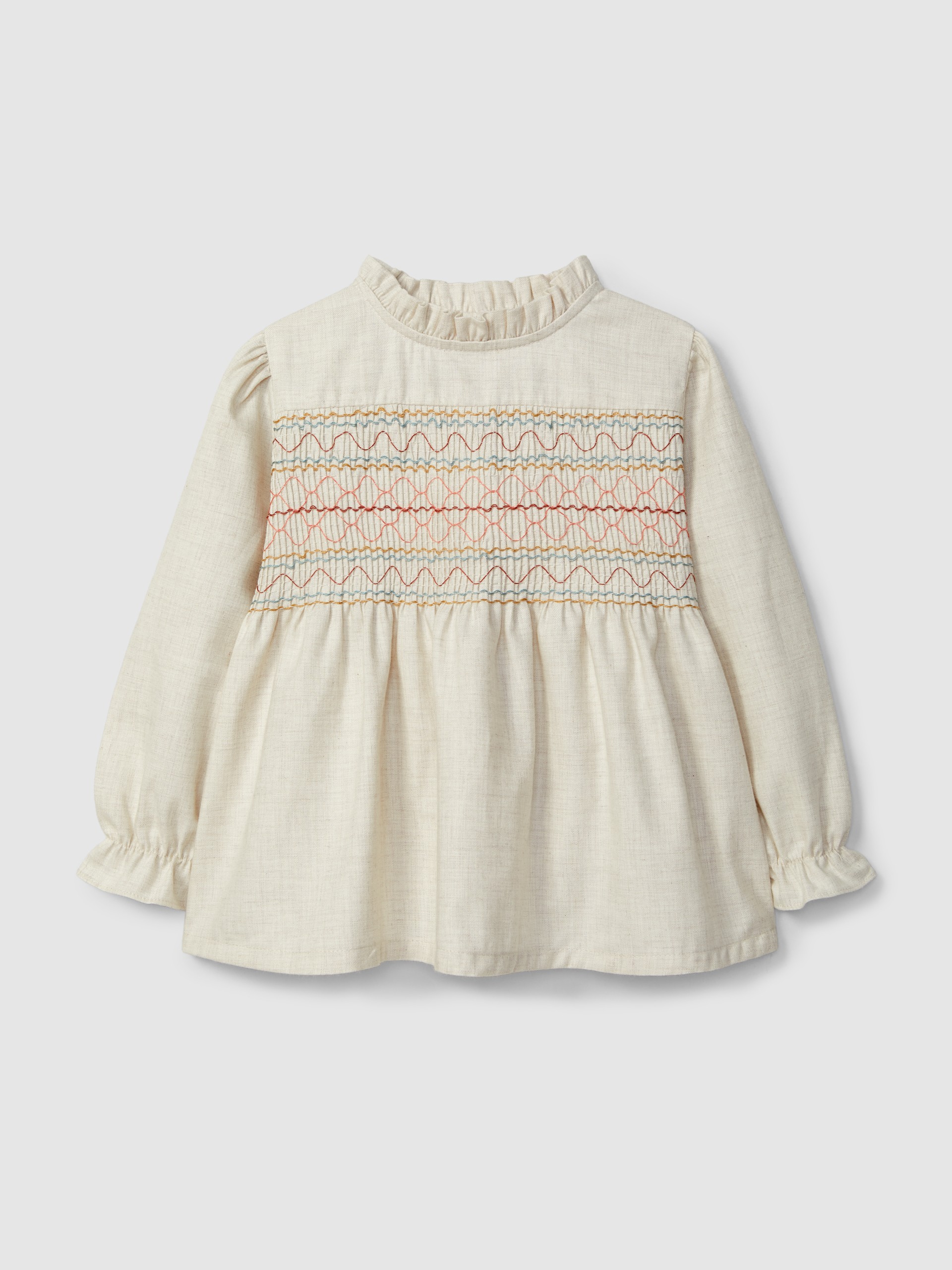 Blouse avec smocks et détails en volant