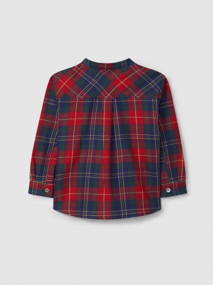 Check mandarin collar shirt Check mandarin collar shirt