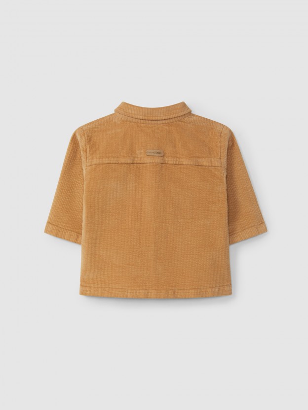 Sobrecamisa de pana bolsillos con solapa Sobrecamisa de pana bolsillos con solapa