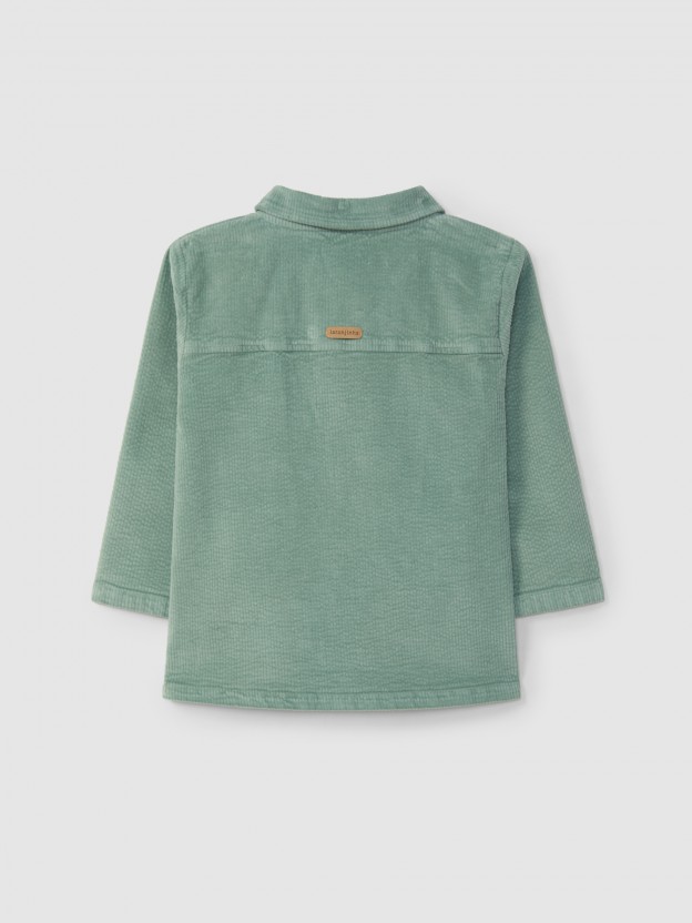Sobrecamisa de pana bolsillos con solapa Sobrecamisa de pana bolsillos con solapa