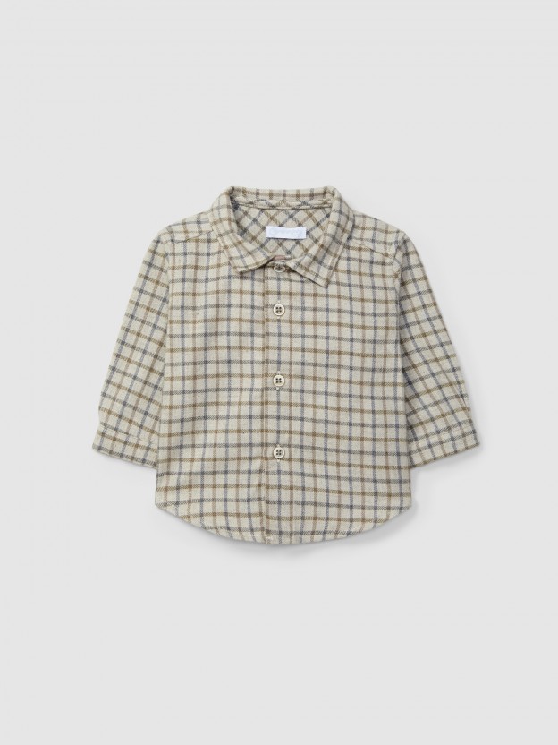 Camisa xadrez algodão orgânico Camisa xadrez algodão orgânico