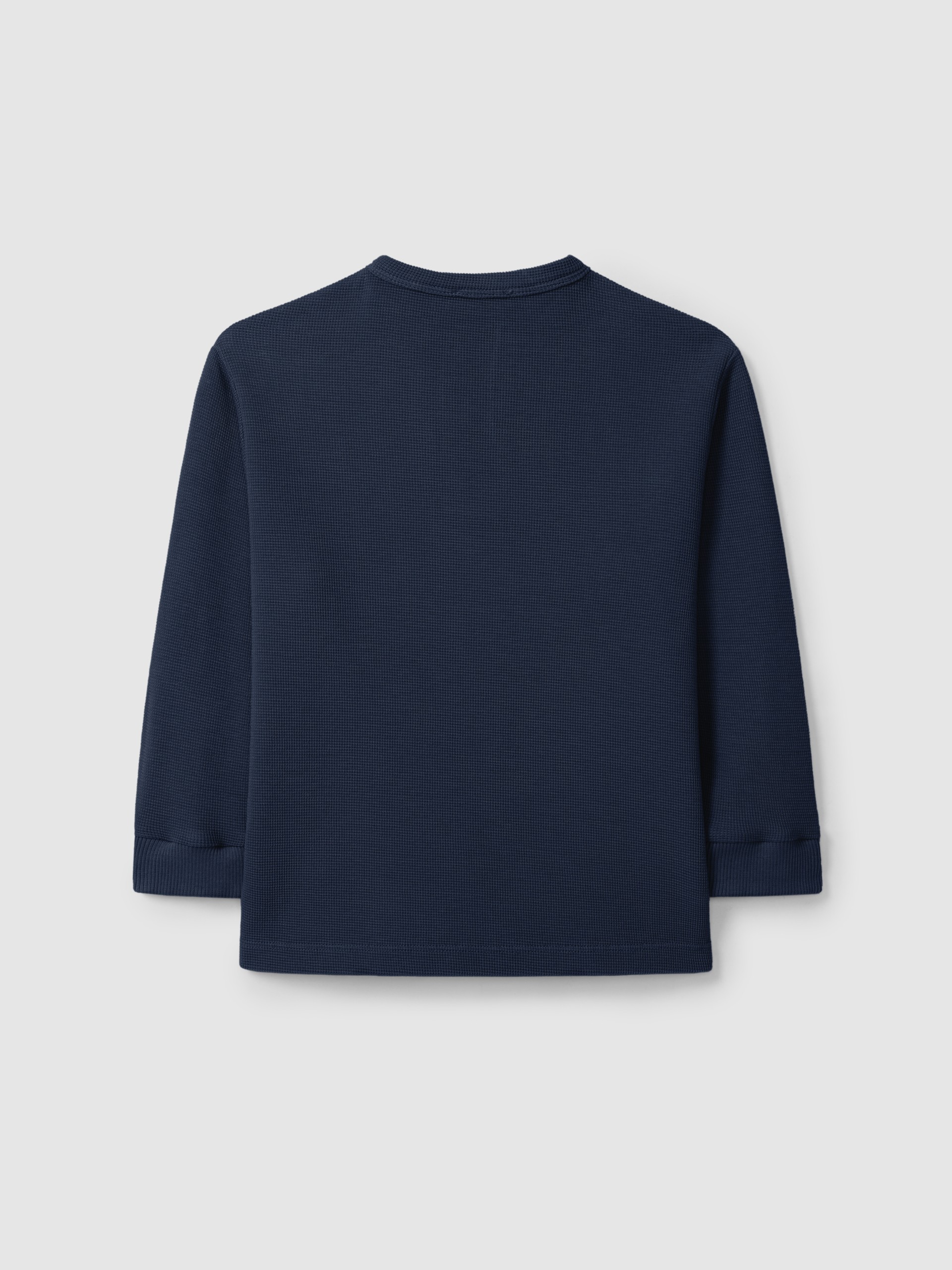 Longsleeve gola mao em malha waffle