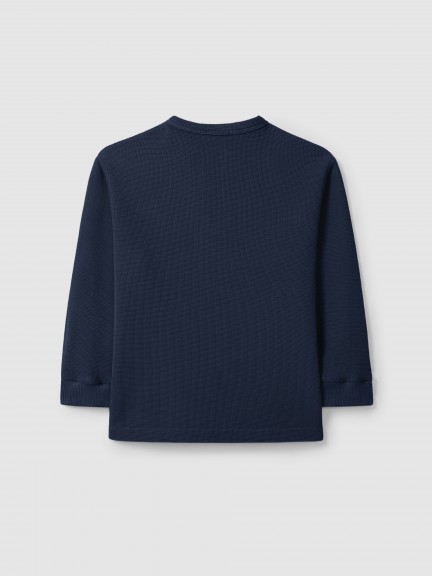 Longsleeve waffle weave mandarin collar Longsleeve waffle weave mandarin collar
