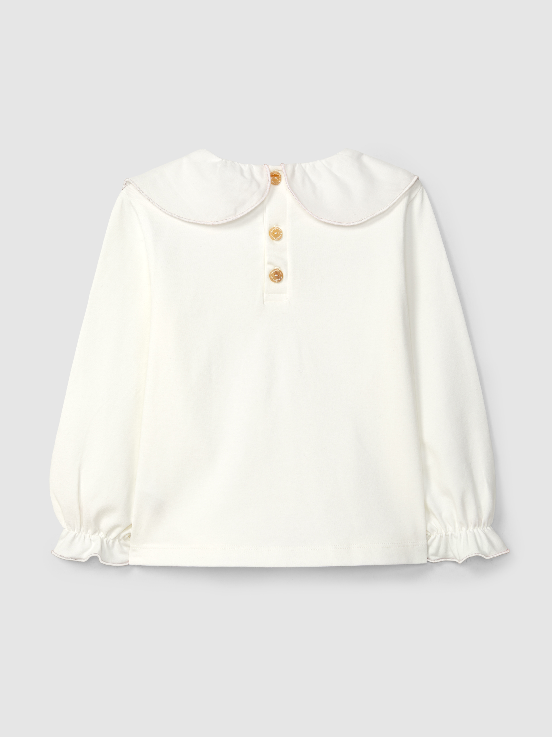 Longsleeve em algodão com gola de folho