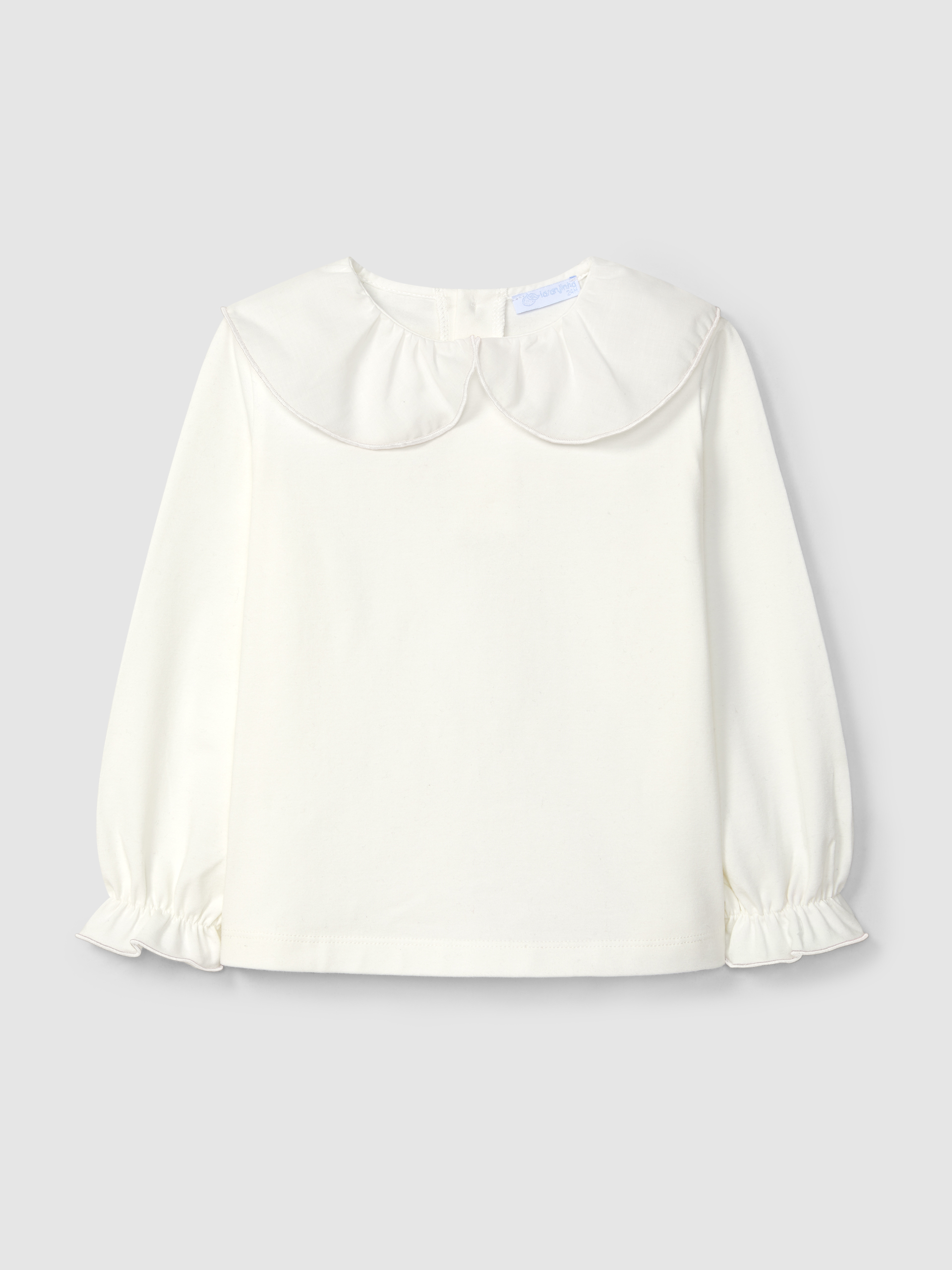 Longsleeve em algodão com gola de folho
