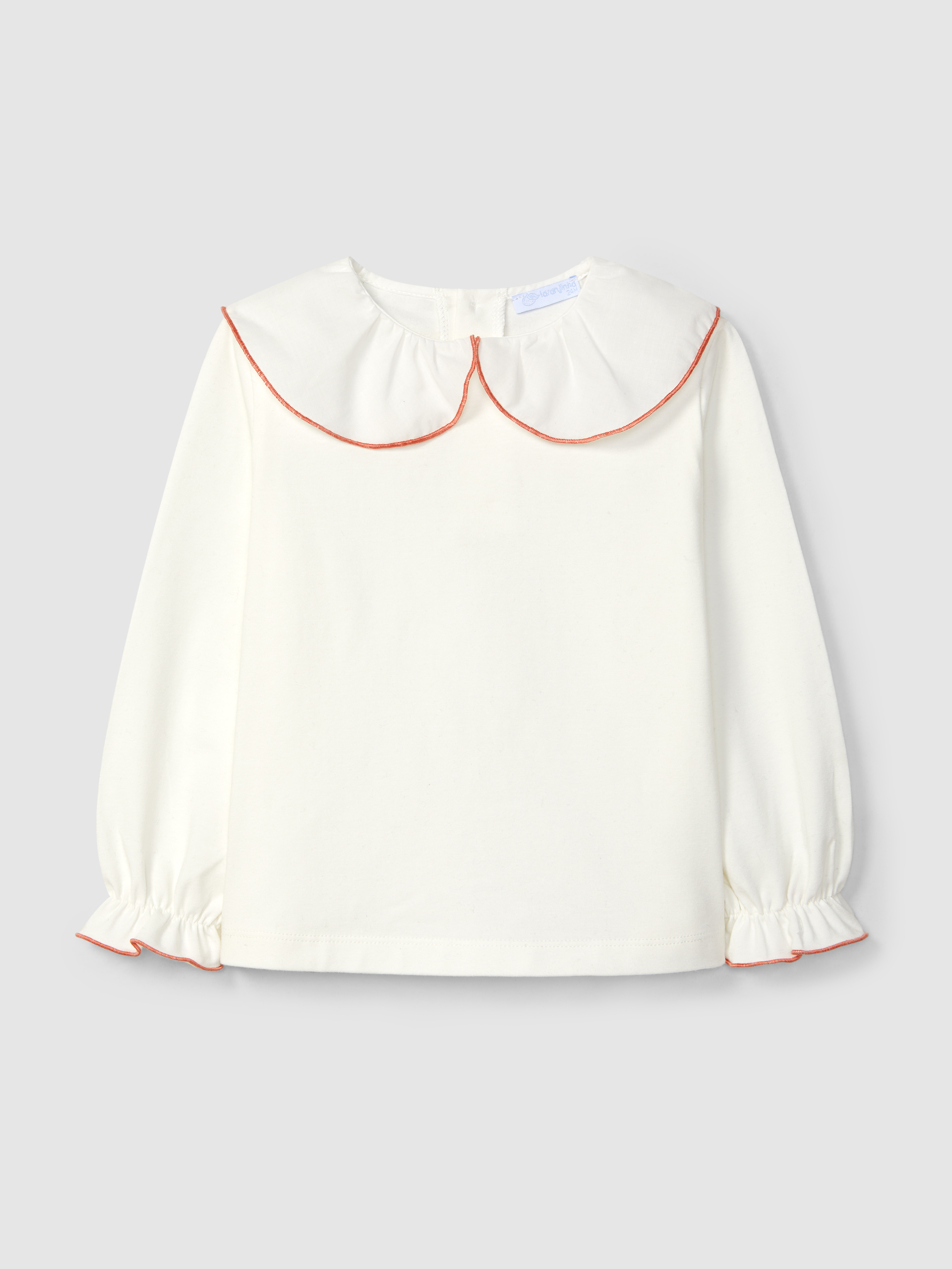 Cotton longsleeve with ruffled collar