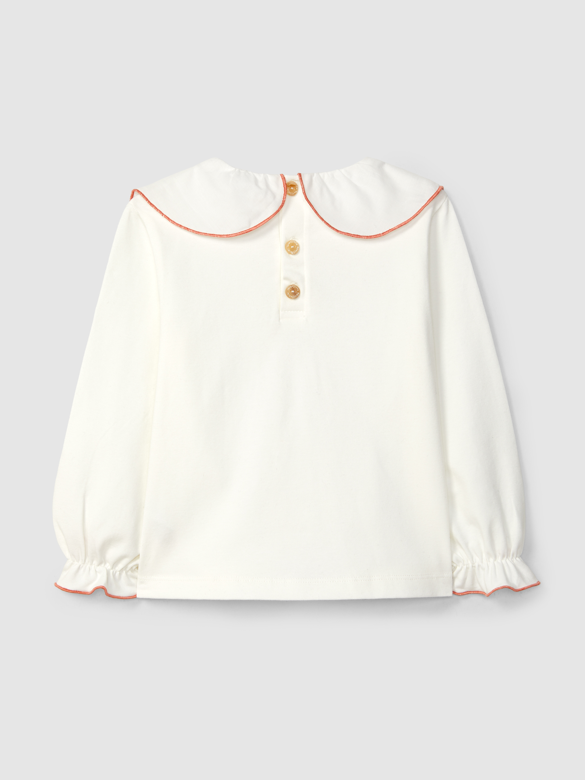 Cotton longsleeve with ruffled collar