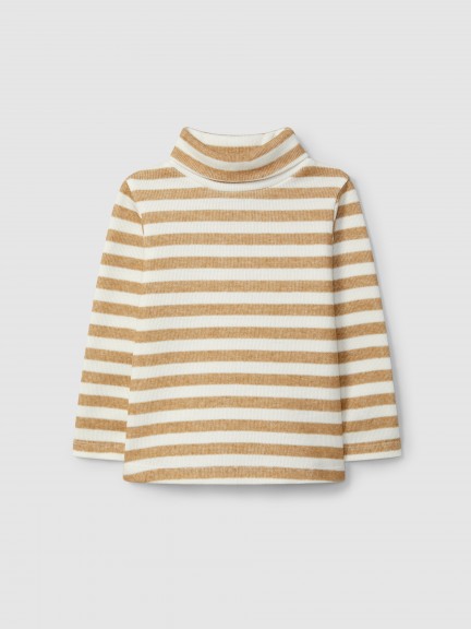 Jersey cuello alto de rayas