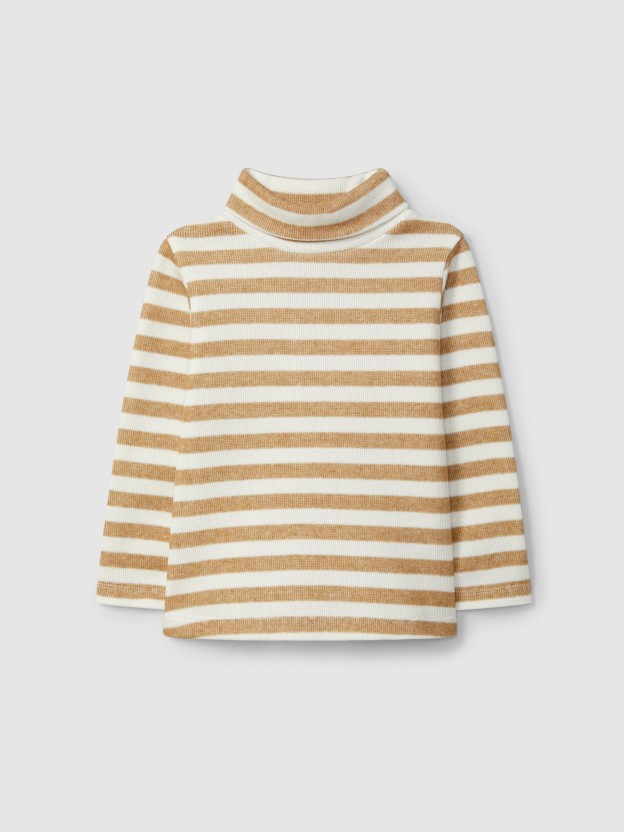 Jersey cuello alto de rayas Jersey cuello alto de rayas