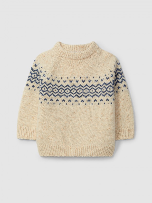 Knitted jumper with jaquard Knitted jumper with jaquard