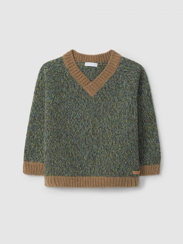 Jersey tricotado escote en V