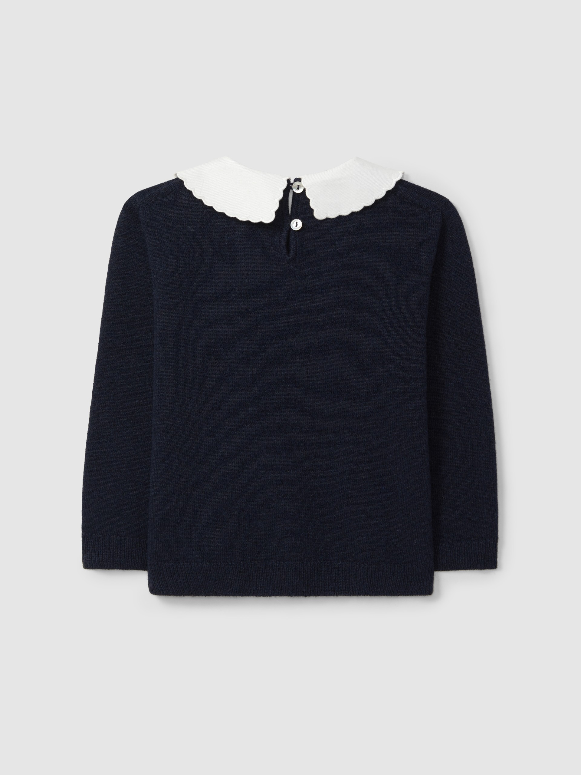 Camisola tricotada com gola em tecido