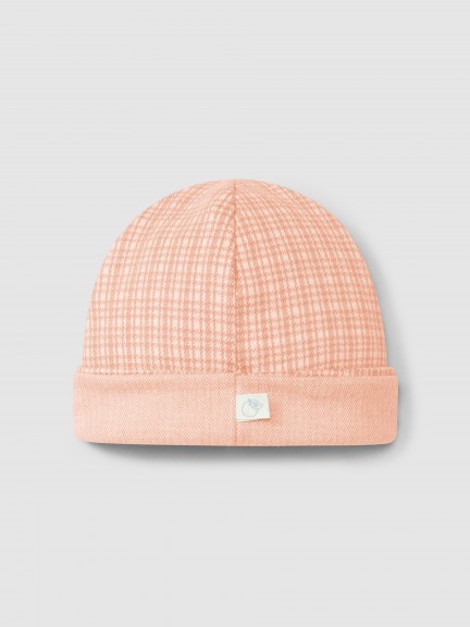 Gorro en punto jacquard de cuadros Gorro en punto jacquard de cuadros