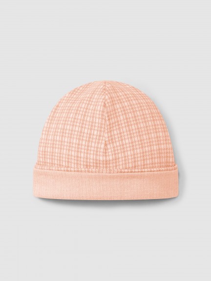 Gorro en punto jacquard de cuadros