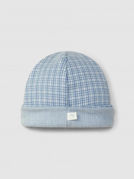 Gorro en punto jacquard de cuadros Gorro en punto jacquard de cuadros