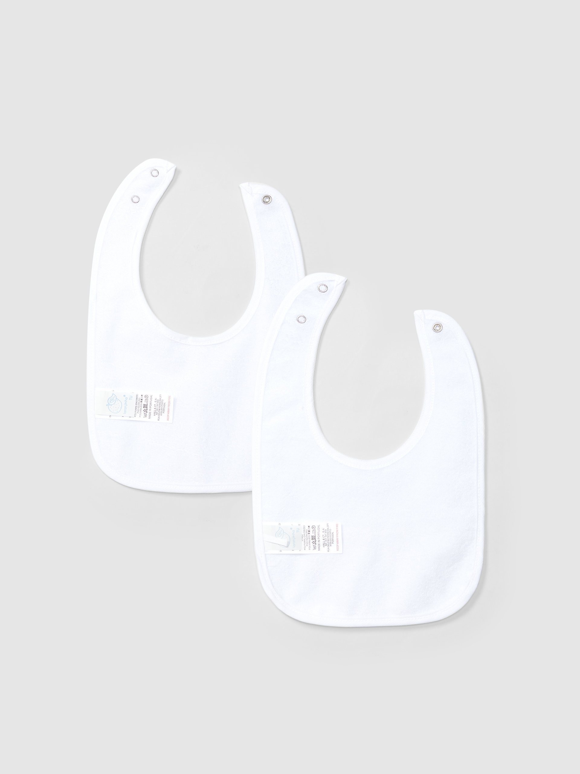 Pack de duas babetes tecido de quadricula e fica decorativa