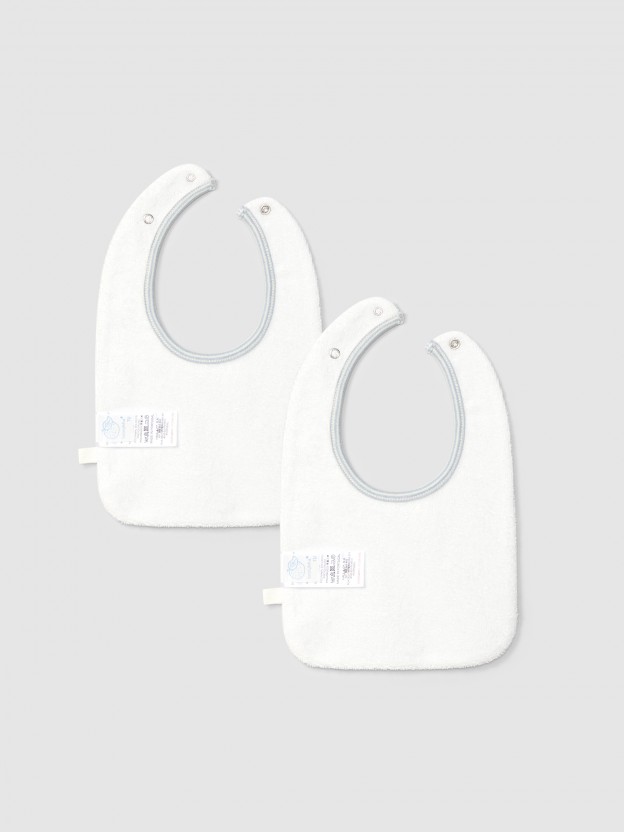 Pack de deux bavoirs imprim�s en coton