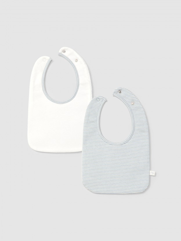Pack de deux bavoirs imprim�s en coton